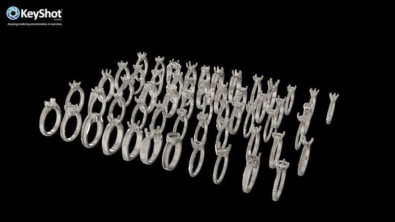 100 Plus Collection Engagement Ladies Rings Jewelry  3D print model_35