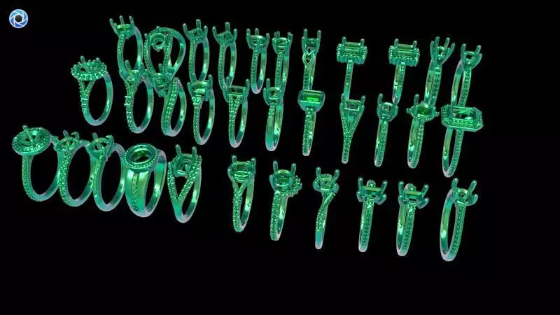 100 Plus Collection Engagement Ladies Rings Jewelry 3D print model_0