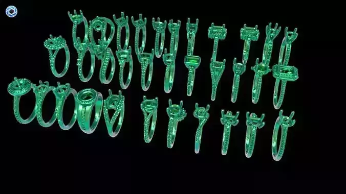 100 Plus Collection Engagement Ladies Rings Jewelry  3D print model