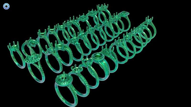 100 Plus Collection Engagement Ladies Rings Jewelry  3D print model_45