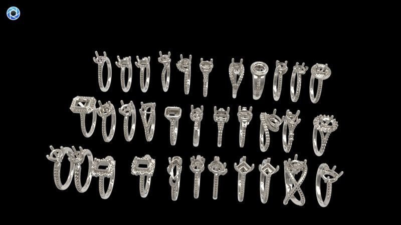 100 Plus Collection Engagement Ladies Rings Jewelry  3D print model_59