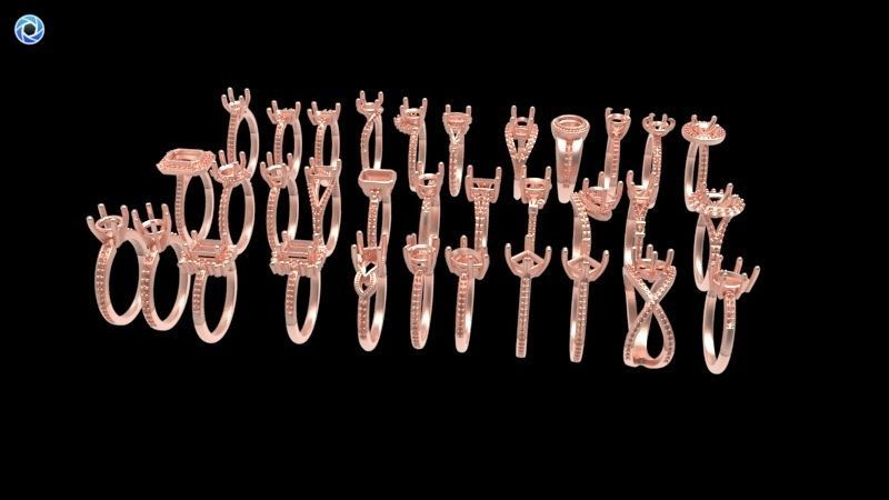 100 Plus Collection Engagement Ladies Rings Jewelry  3D print model_70