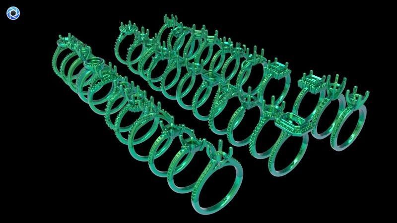 100 Plus Collection Engagement Ladies Rings Jewelry  3D print model_43