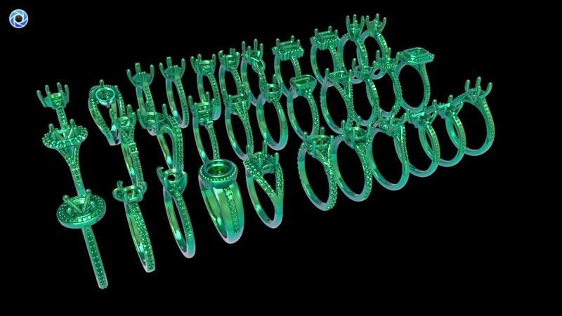 100 Plus Collection Engagement Ladies Rings Jewelry  3D print model_46