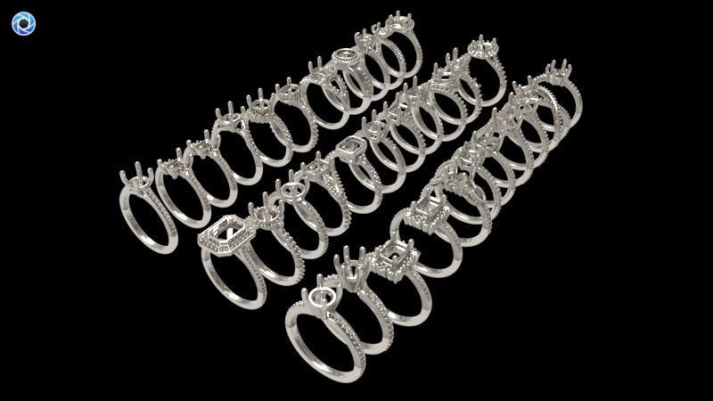 100 Plus Collection Engagement Ladies Rings Jewelry  3D print model_60