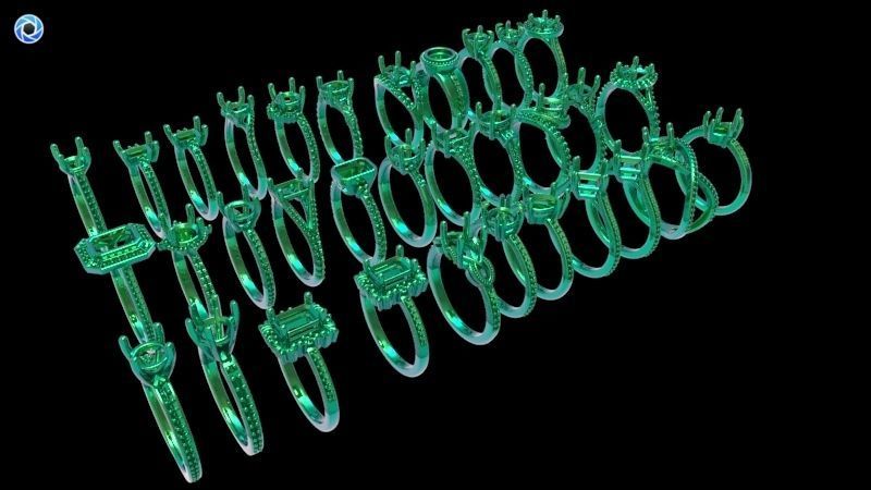 100 Plus Collection Engagement Ladies Rings Jewelry  3D print model_48