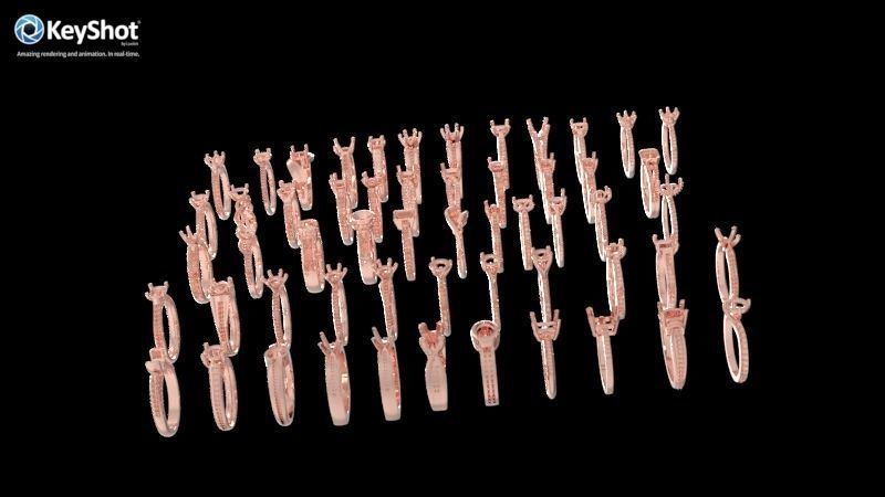 100 Plus Collection Engagement Ladies Rings Jewelry  3D print model_31