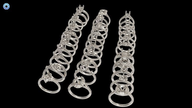 100 Plus Collection Engagement Ladies Rings Jewelry  3D print model_65