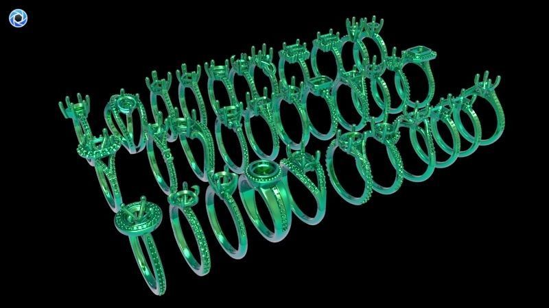 100 Plus Collection Engagement Ladies Rings Jewelry  3D print model_53