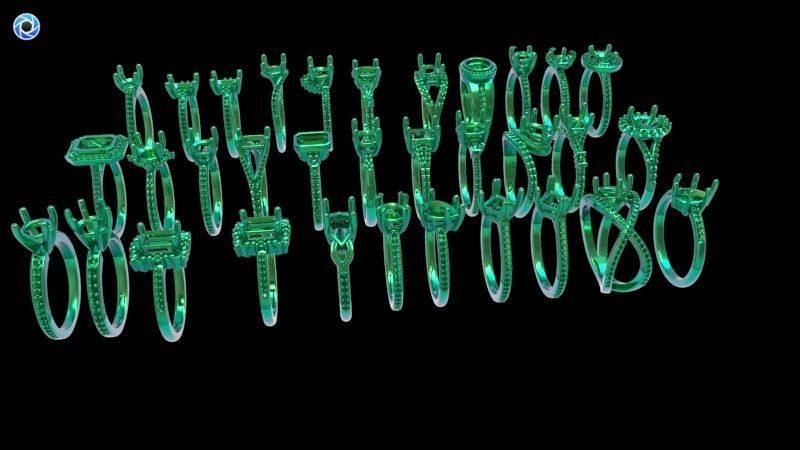 100 Plus Collection Engagement Ladies Rings Jewelry  3D print model_41