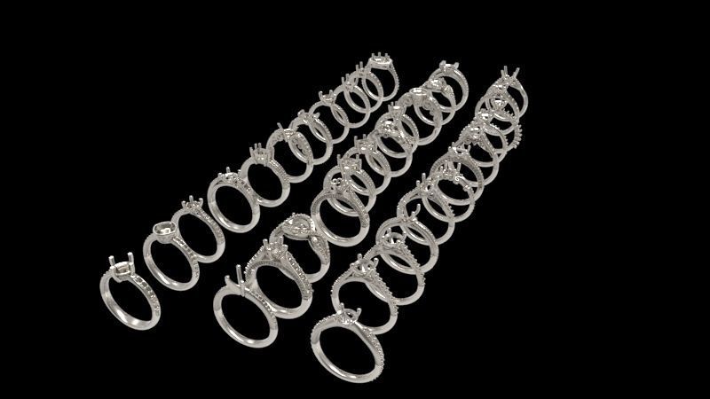 100 Plus Collection Engagement Ladies Rings Jewelry  3D print model_17