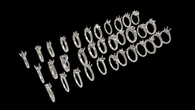 100 Plus Collection Engagement Ladies Rings Jewelry  3D print model_18