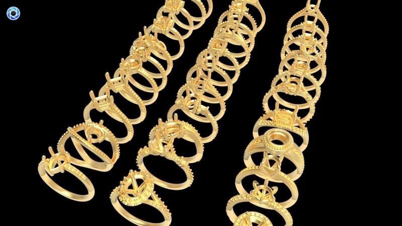 100 Plus Collection Engagement Ladies Rings Jewelry  3D print model_56