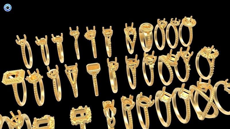 100 Plus Collection Engagement Ladies Rings Jewelry  3D print model_58