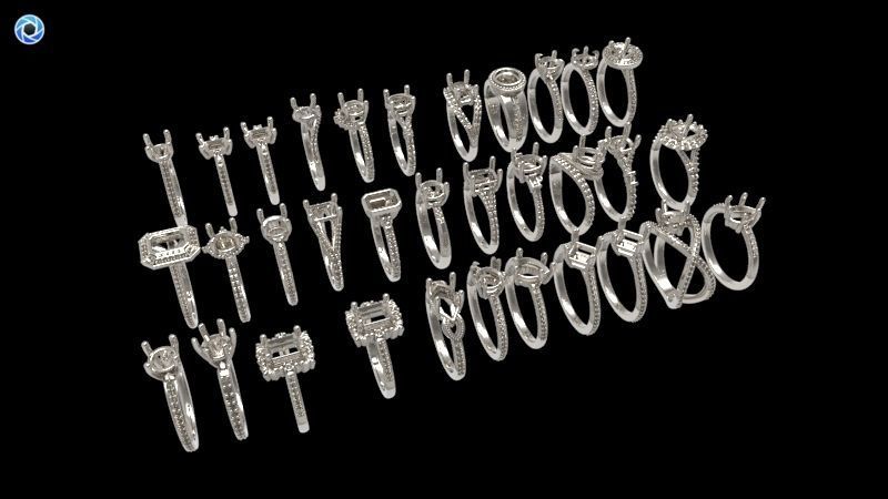 100 Plus Collection Engagement Ladies Rings Jewelry  3D print model_67