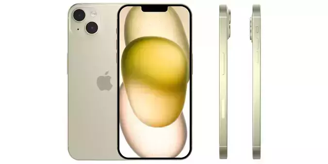 Apple iPhone 15 Yellow Low-poly 3D model