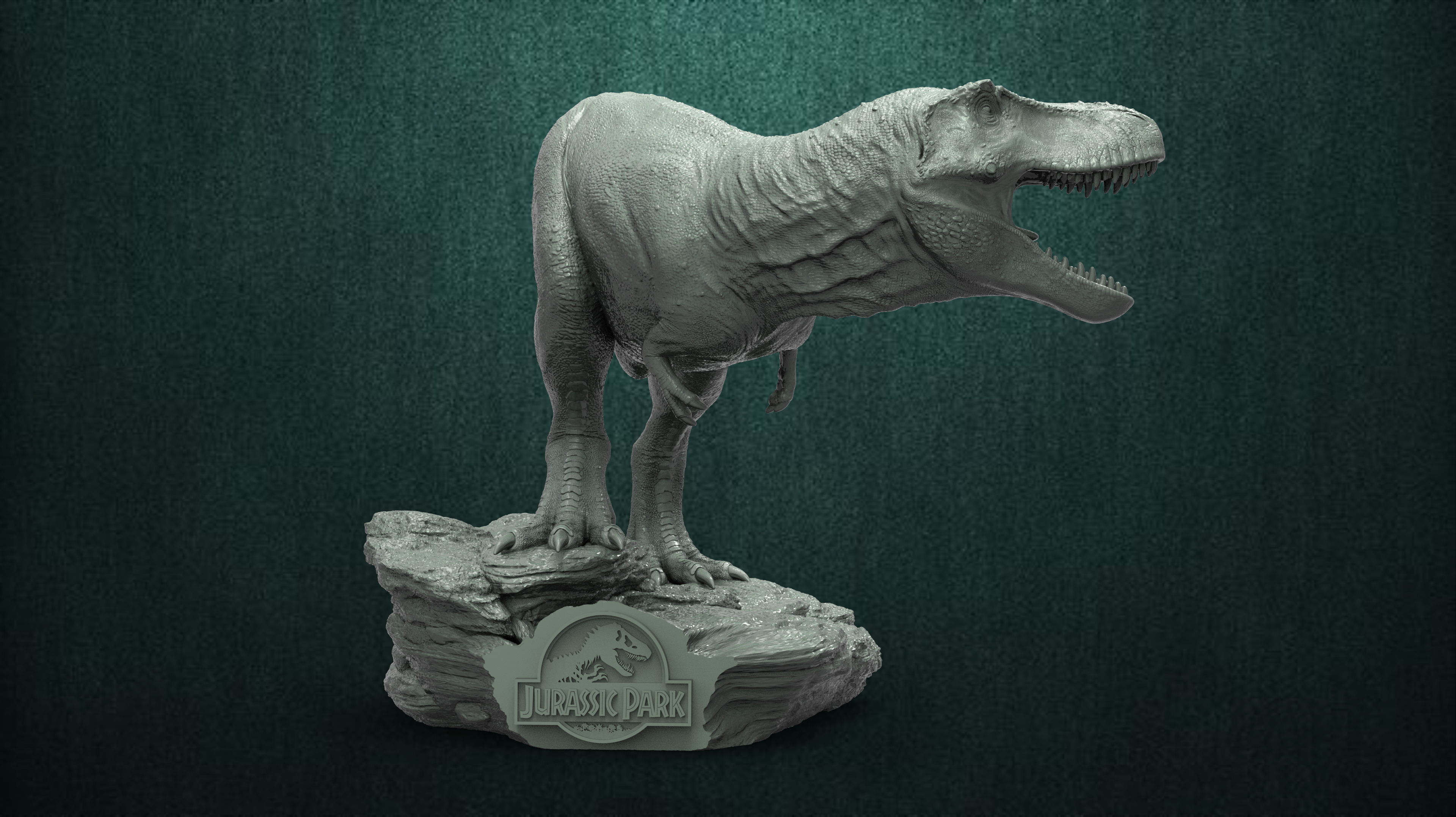 3D Print Model Jurassic Park Tyrannosaurus Rex Dinosaur Animal 3D print model_0
