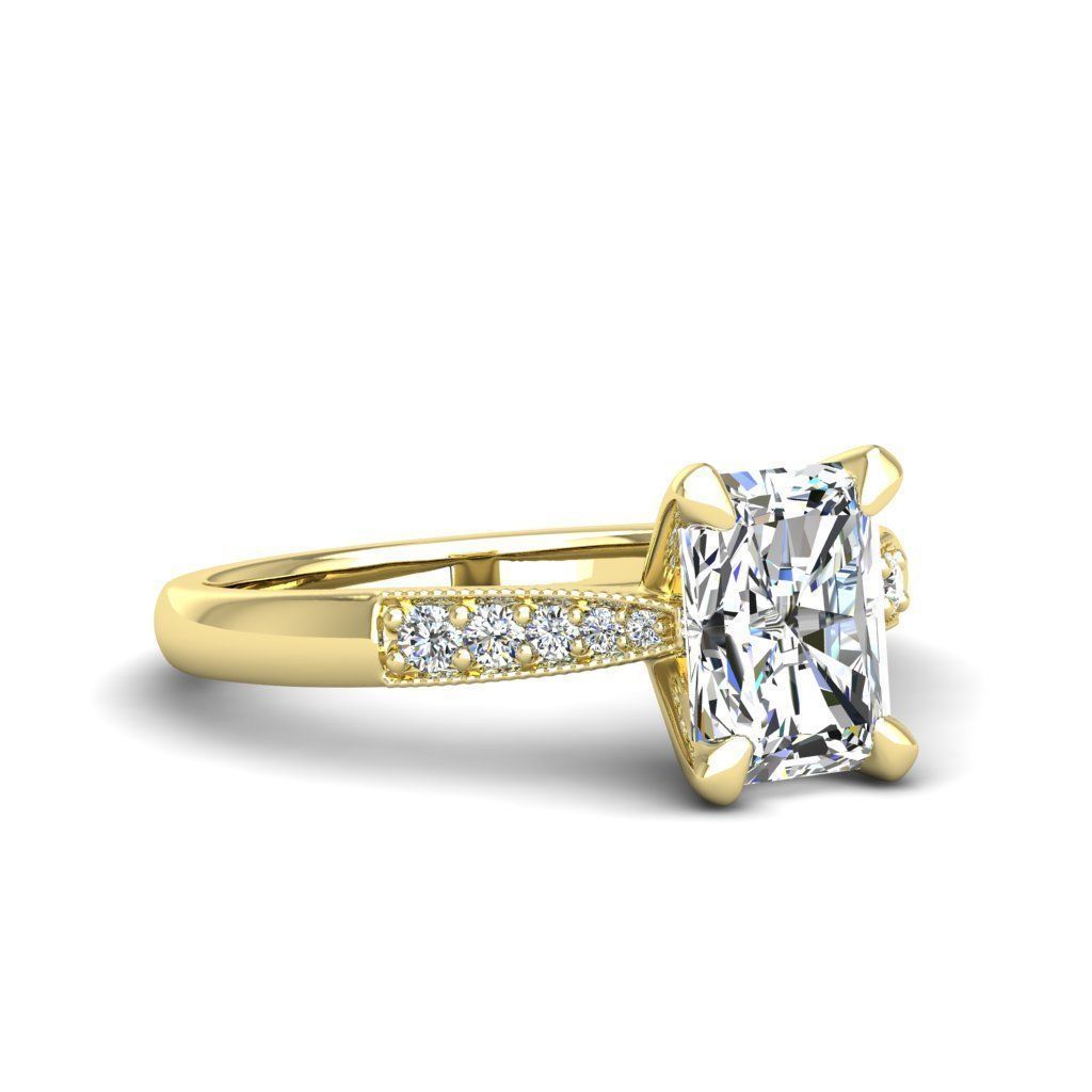 Engagement ring Lara radiant 3D print model_22