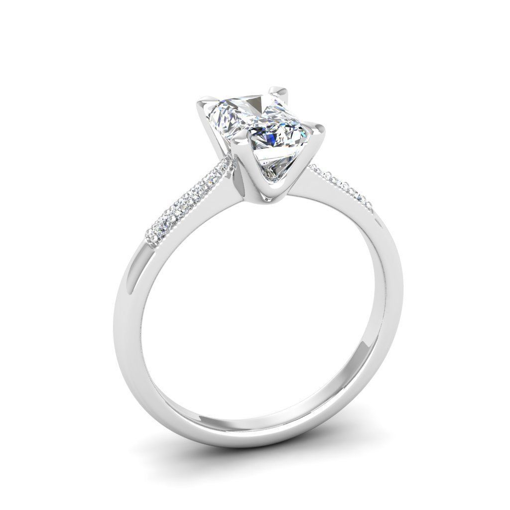 Engagement ring Lara radiant 3D print model_21