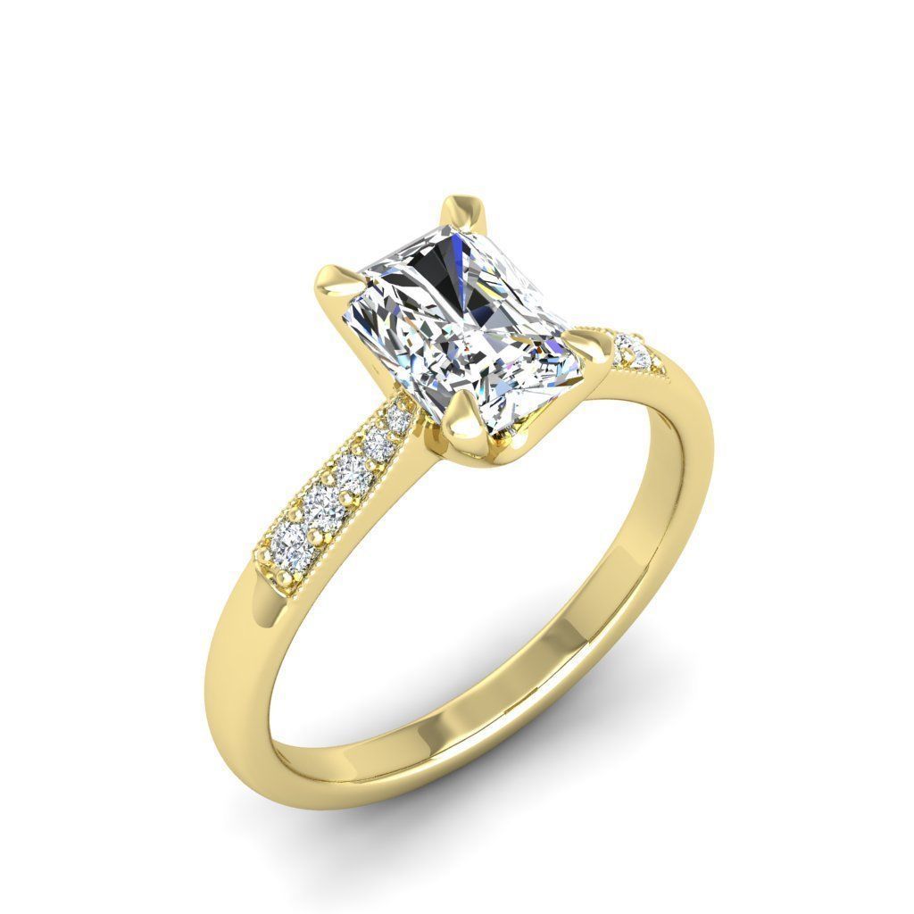 Engagement ring Lara radiant 3D print model_23