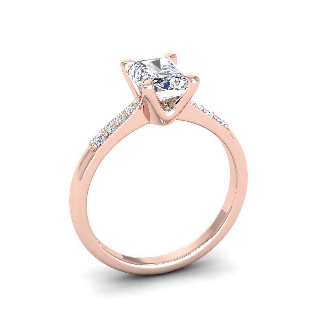 Engagement ring Lara radiant 3D print model_19