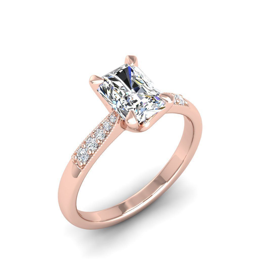 Engagement ring Lara radiant 3D print model_10