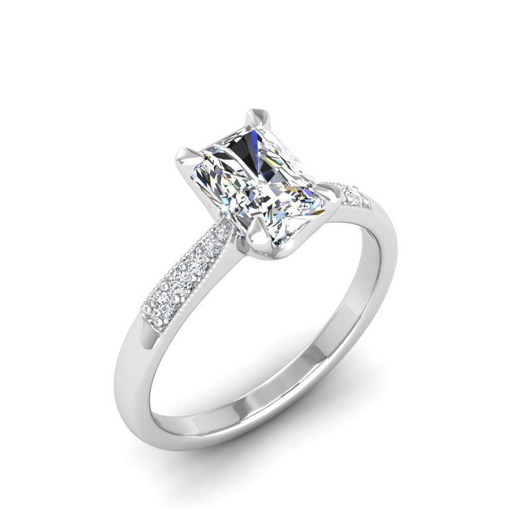 Engagement ring Lara radiant 3D print model_27