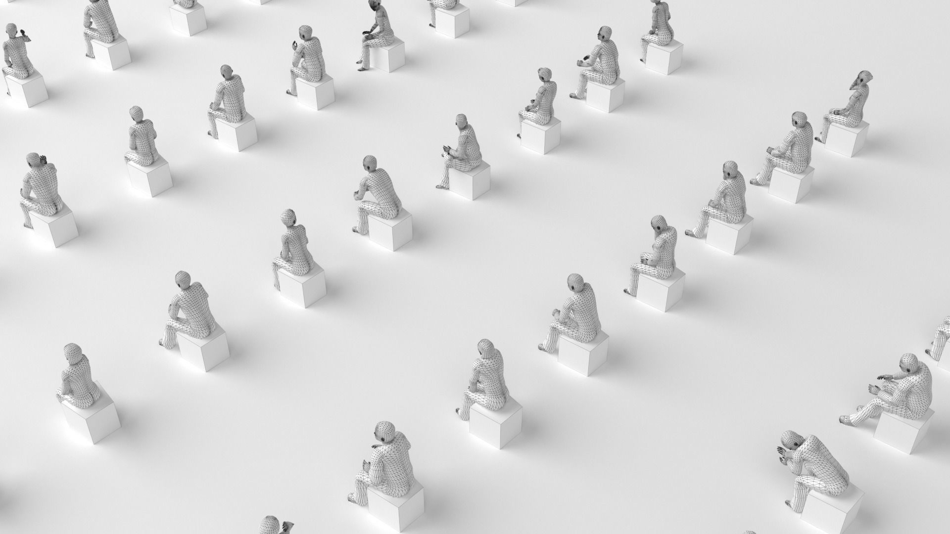 Low Poly Rigged and Animated Sitting People Pack - 200 Pieces Low-poly 3D model_10