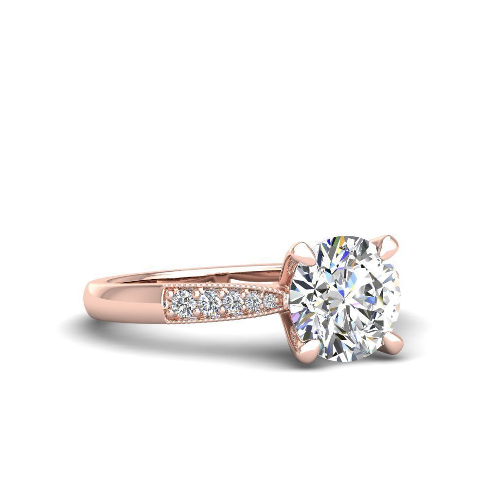 Engagement ring Lara round 3D print model_25