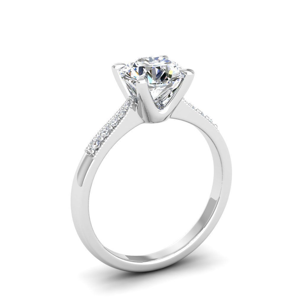 Engagement ring Lara round 3D print model_28