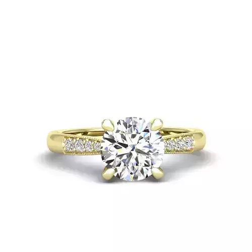 Engagement ring Lara round 3D print model