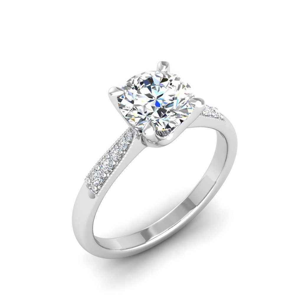 Engagement ring Lara round 3D print model_27