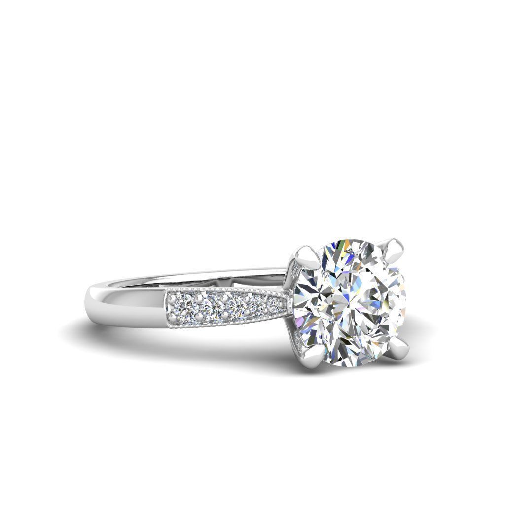 Engagement ring Lara round 3D print model_26