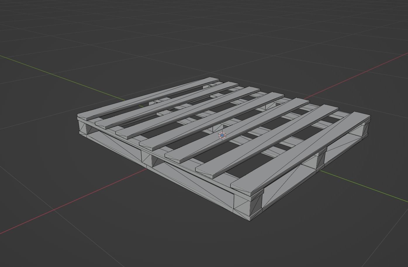 Industrial wooden pallet Low-poly 3D model_6