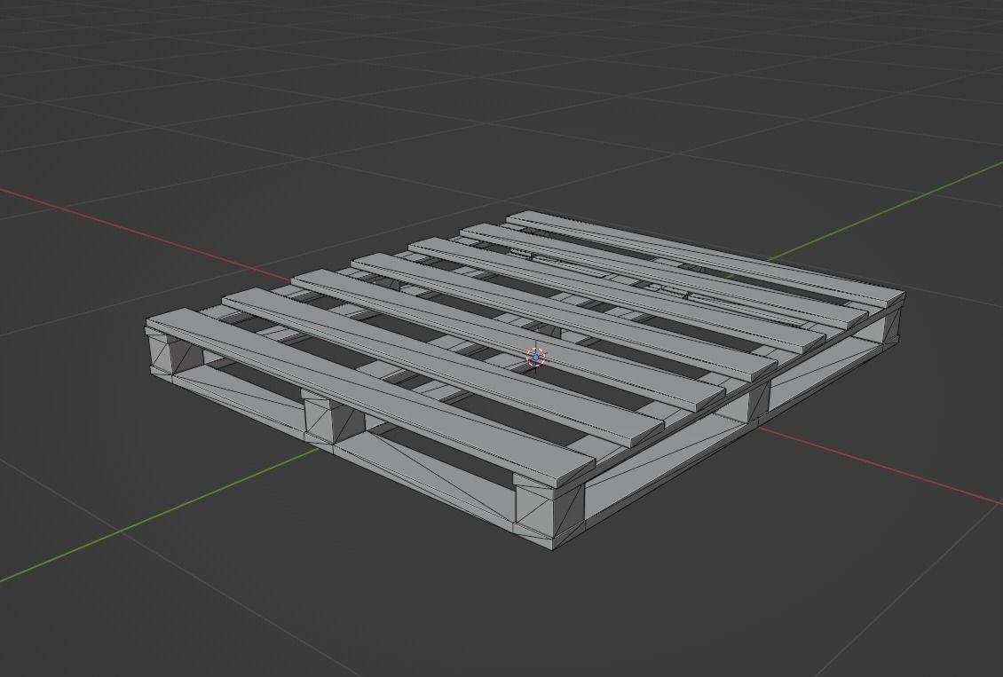 Industrial wooden pallet Low-poly 3D model_7