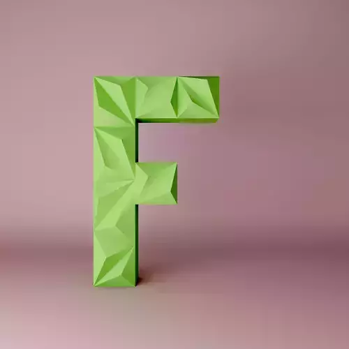 3D letter Low poly origami geometric 3D model