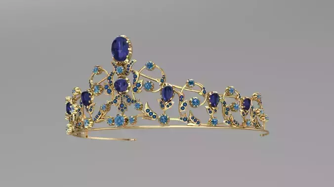 47 geram Silver Tiara 3D print model