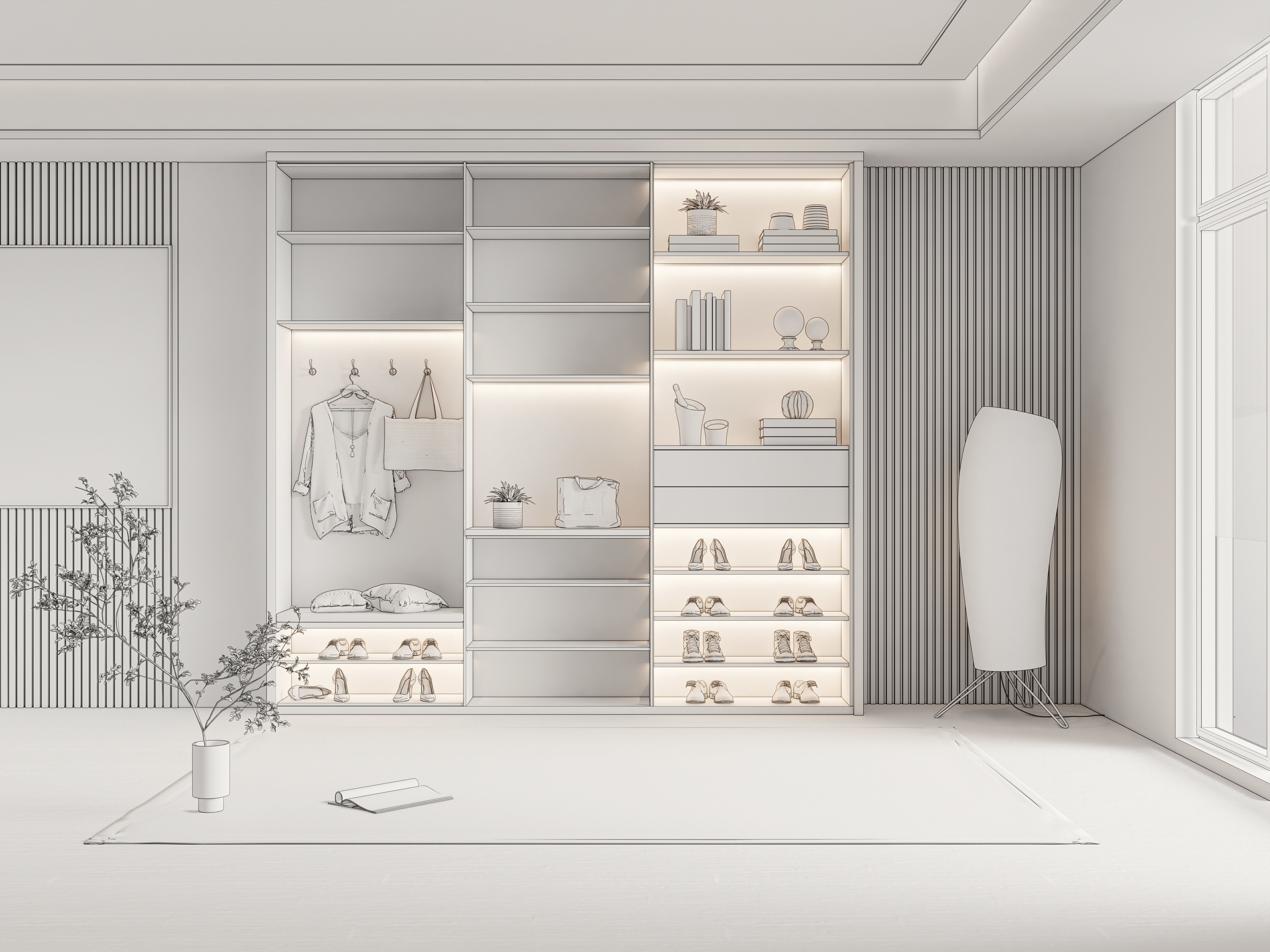 Entryway hallway entrance hall corridor furniture 1 3D model_16