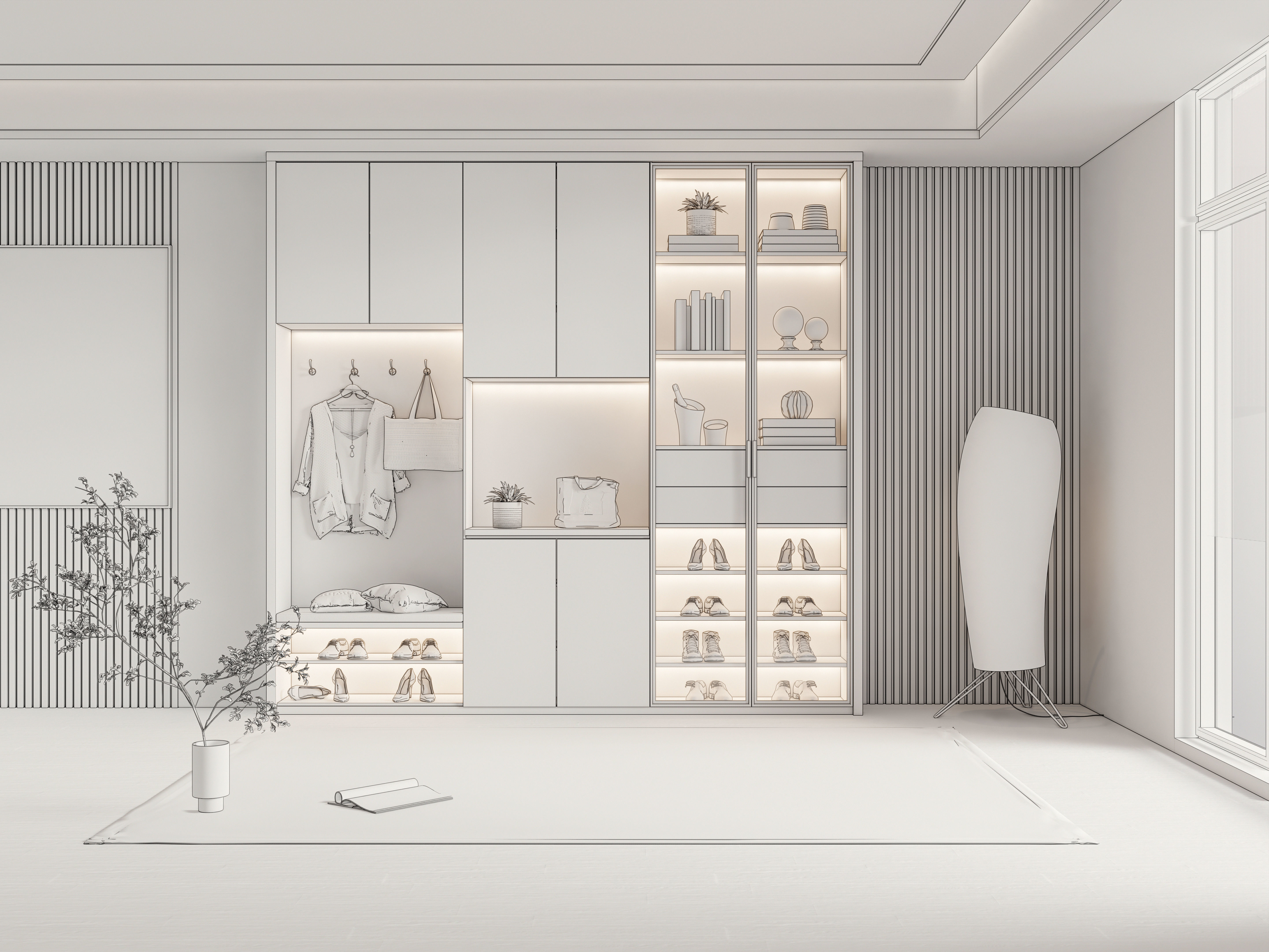 Entryway hallway entrance hall corridor furniture 1 3D model_15