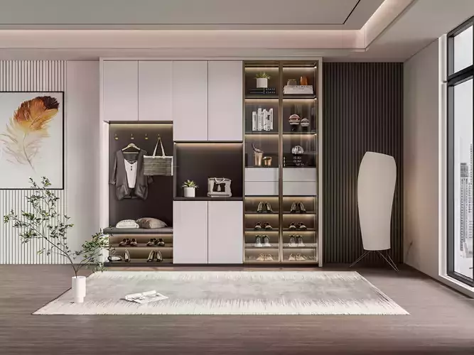 Entryway hallway entrance hall corridor furniture 1 3D model