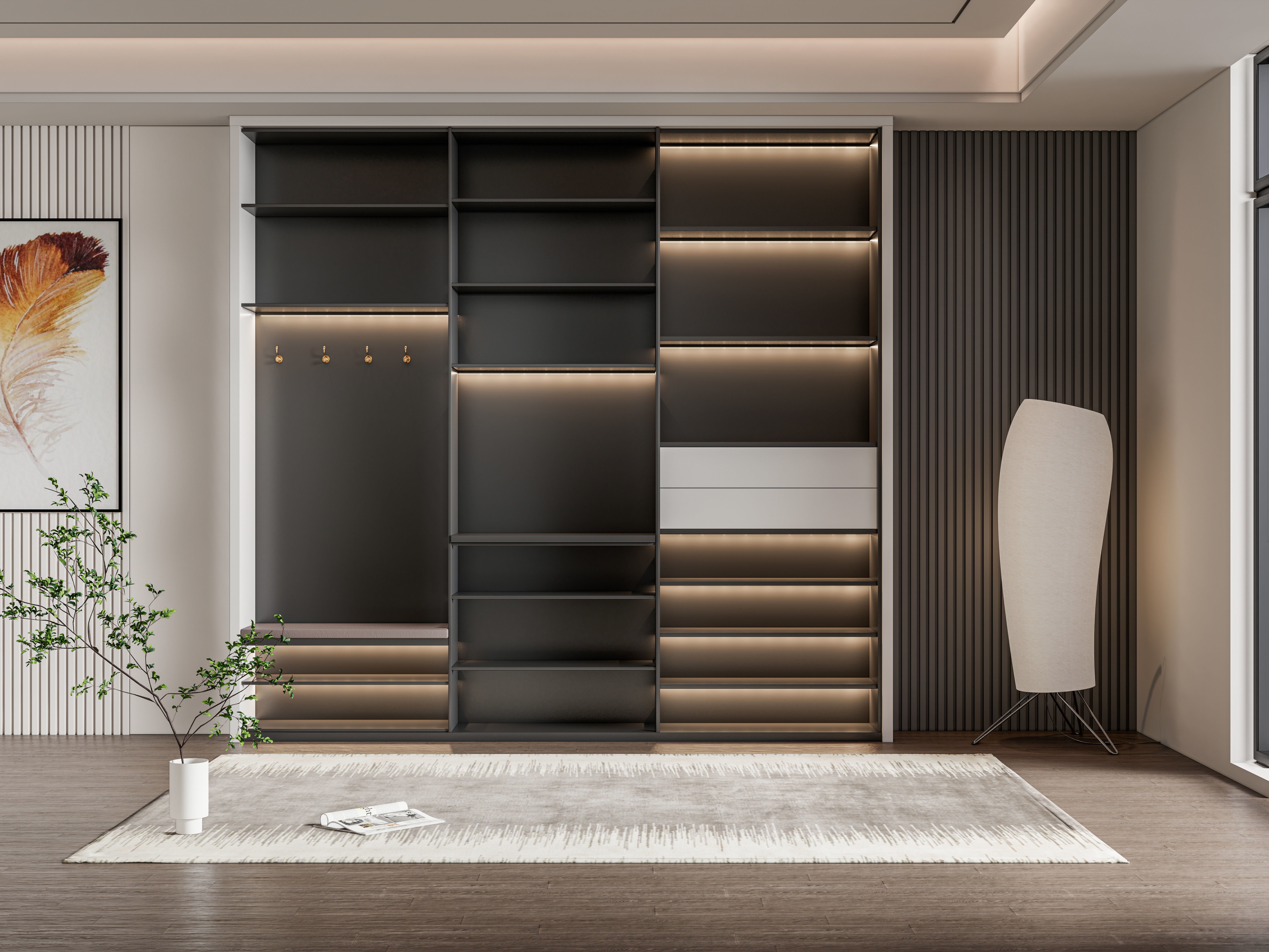 Entryway hallway entrance hall corridor furniture 1 3D model_2