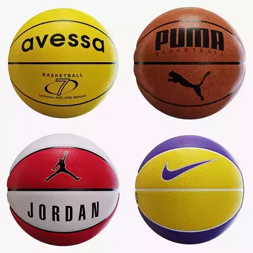 Basketball ball set 001 3D model