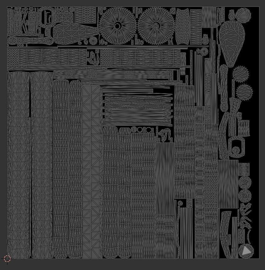 Vintage rusty bicycle Low-poly 3D model_11