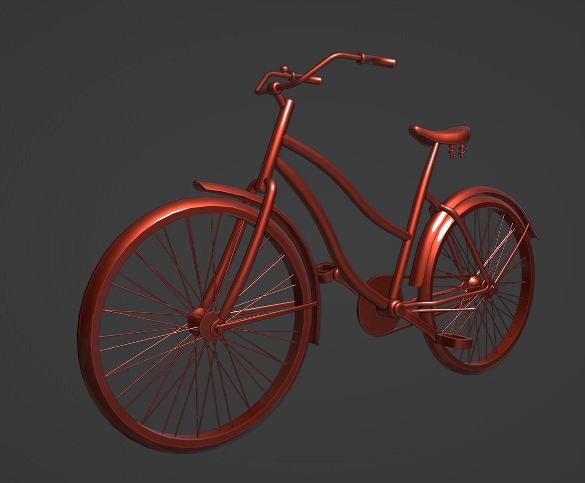 Vintage rusty bicycle Low-poly 3D model_13