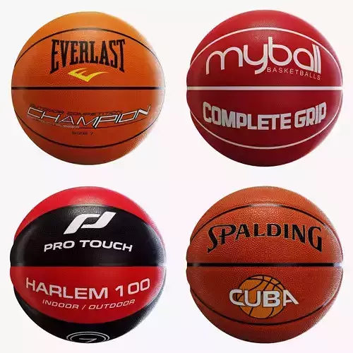 Basketball ball set 002 3D model