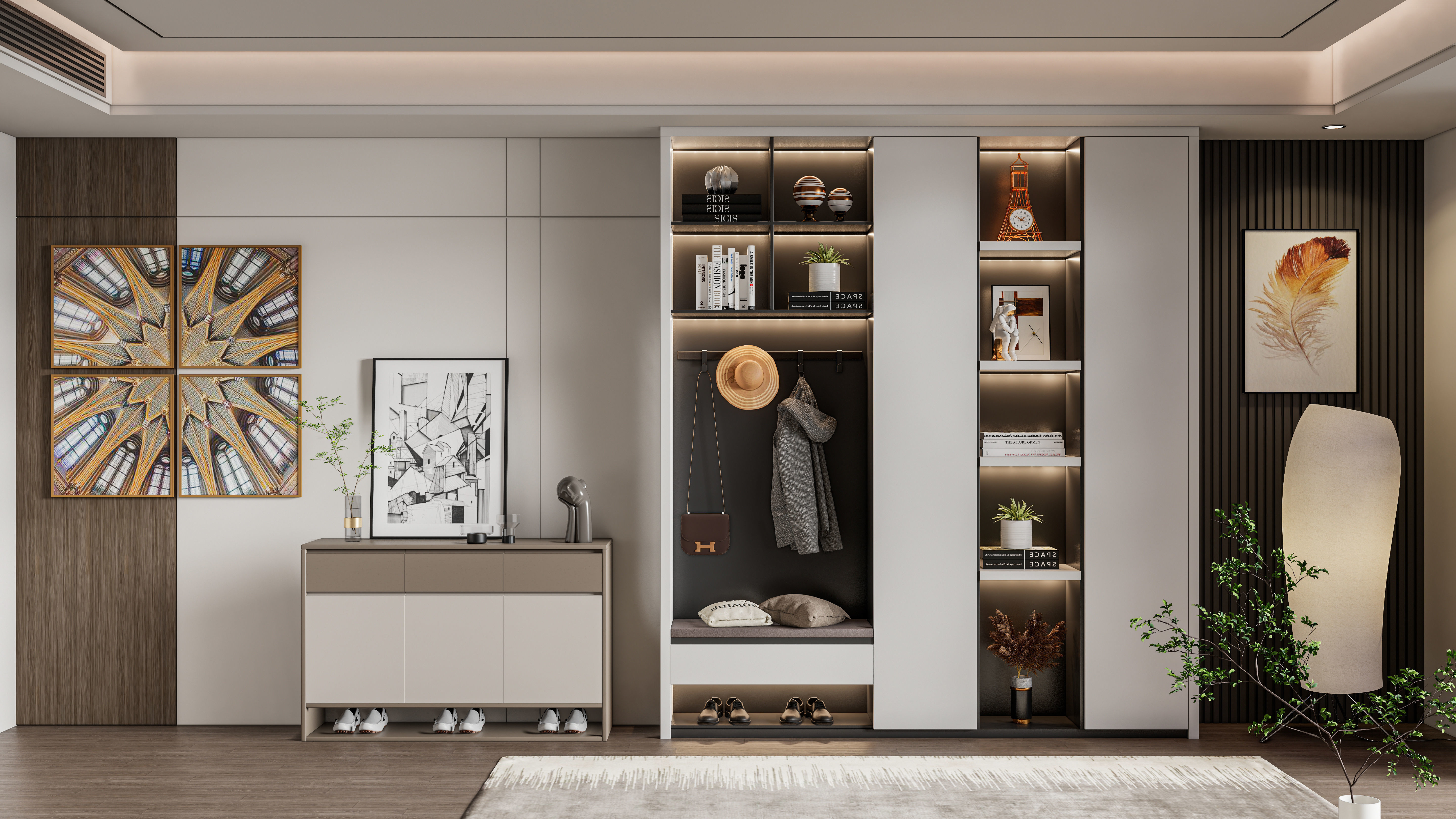 Entryway hallway entrance hall corridor furniture 2 3D model_12