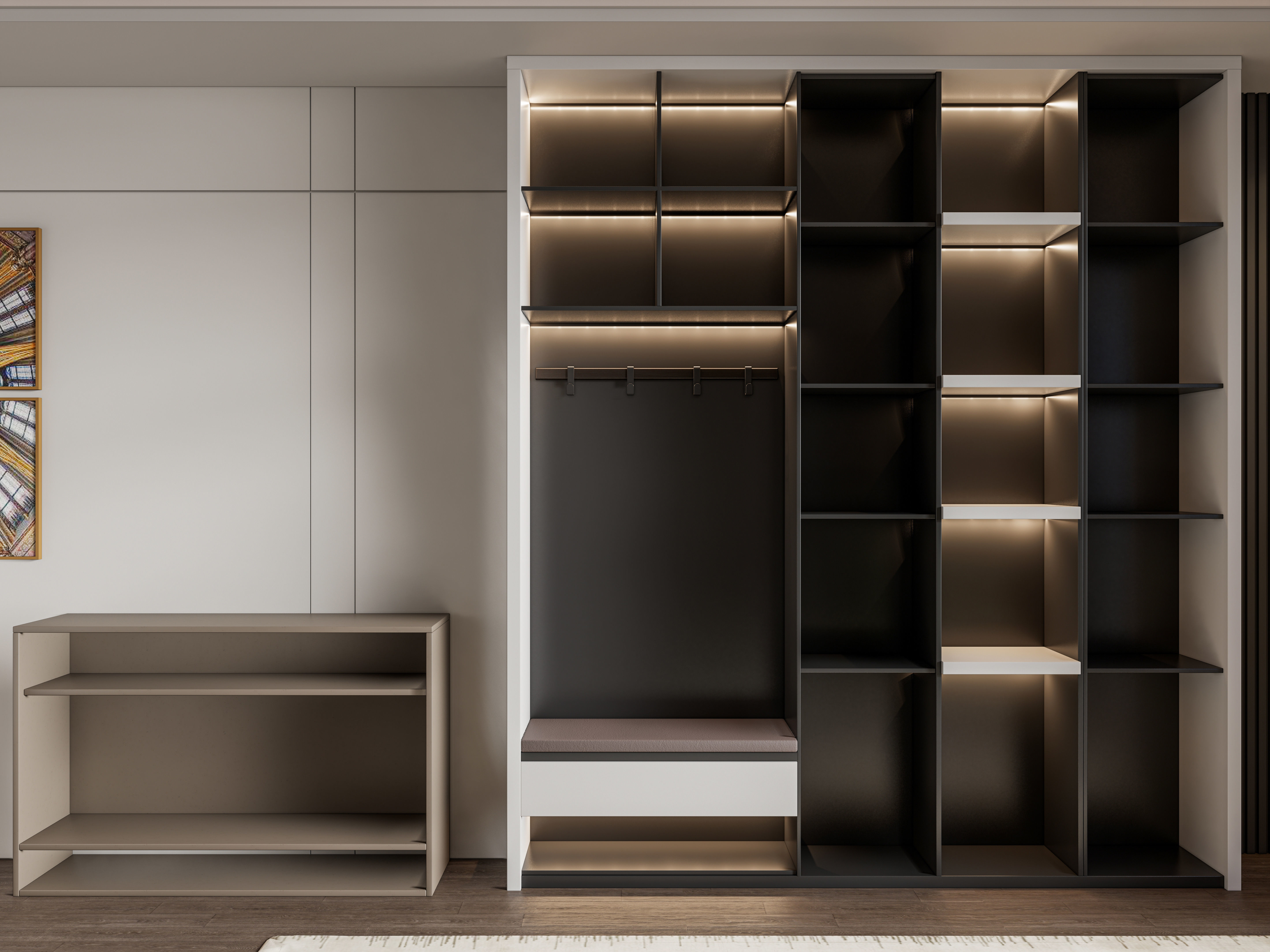 Entryway hallway entrance hall corridor furniture 2 3D model_7