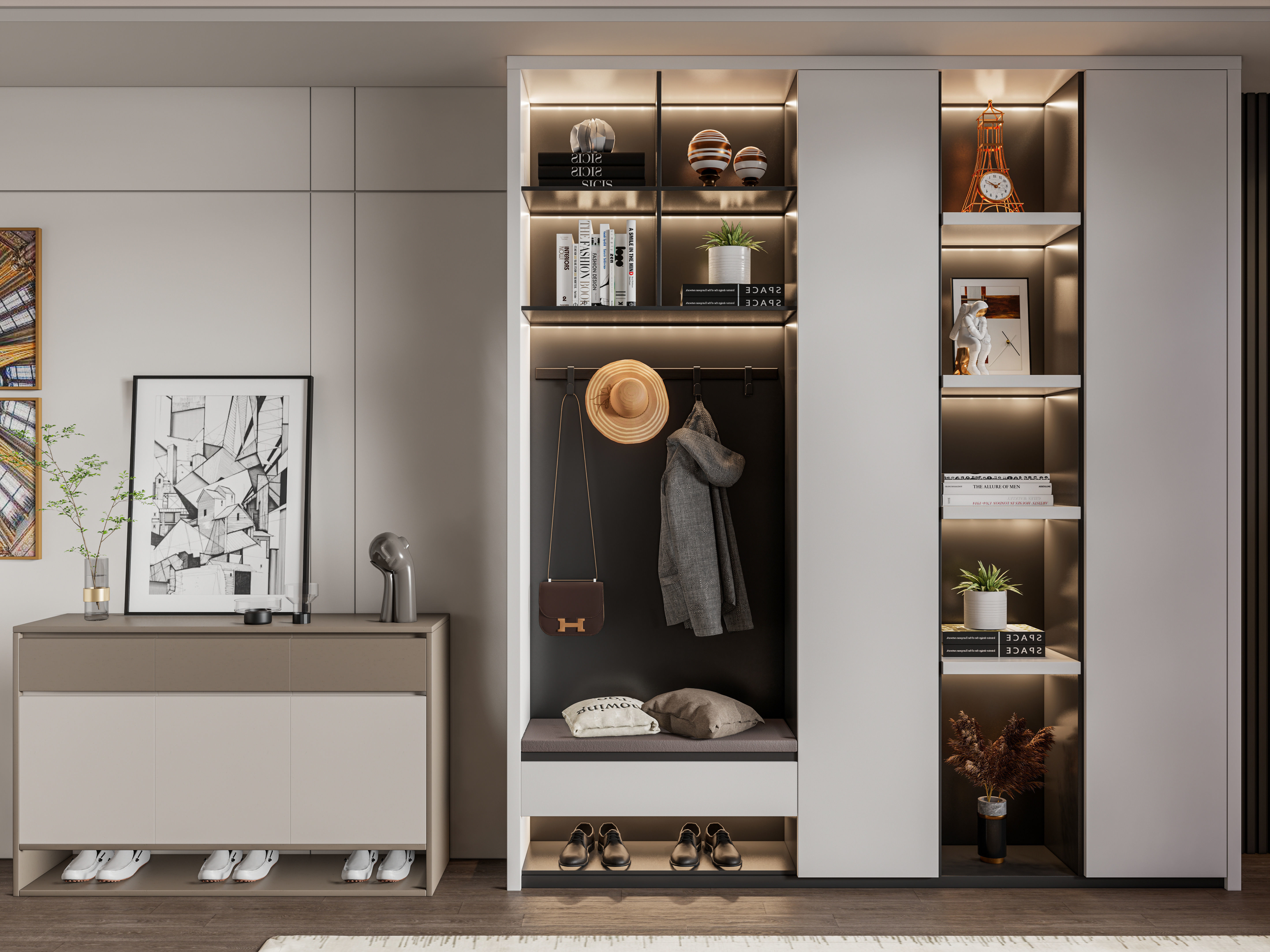 Entryway hallway entrance hall corridor furniture 2 3D model_9