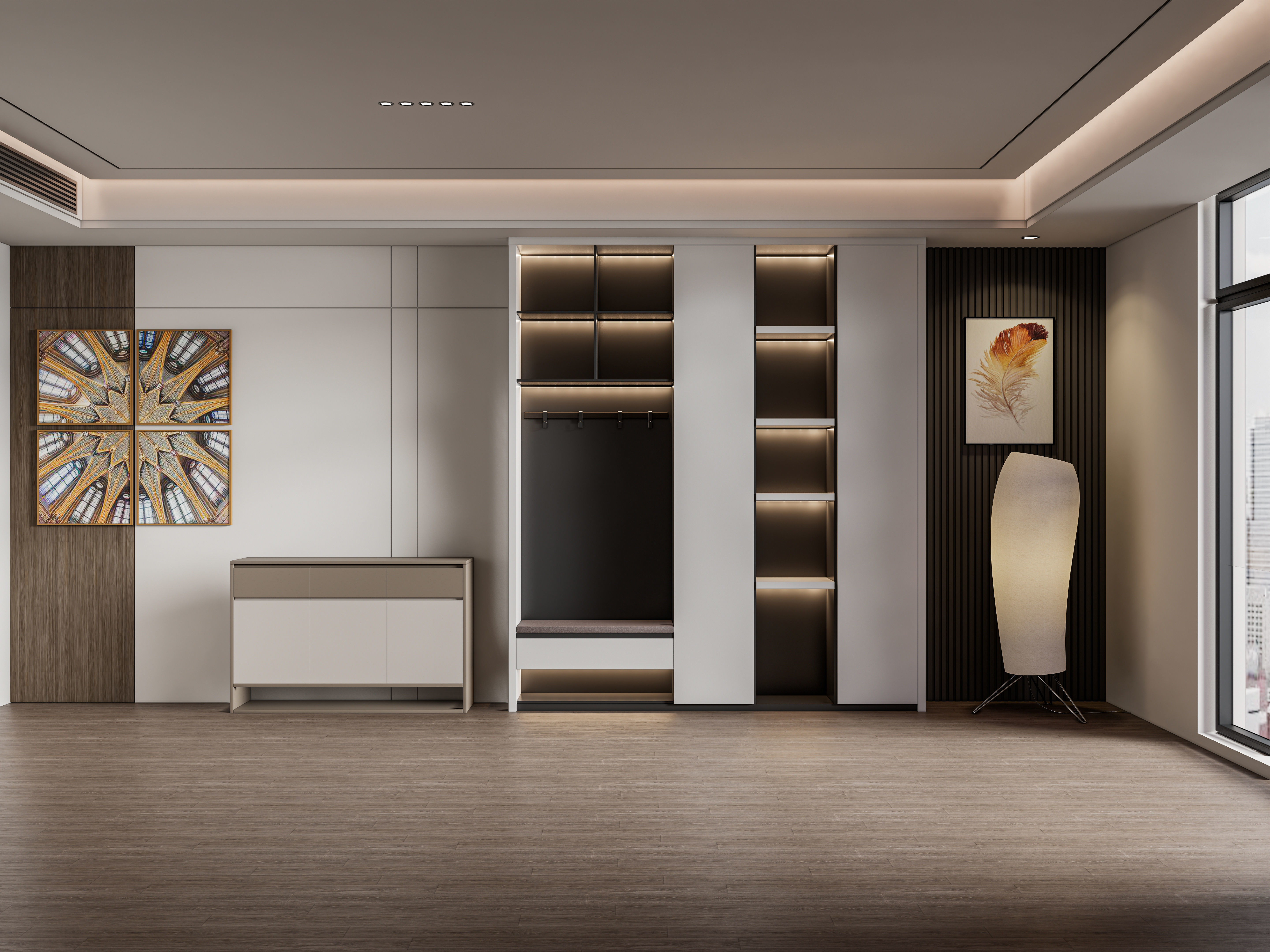 Entryway hallway entrance hall corridor furniture 2 3D model_1