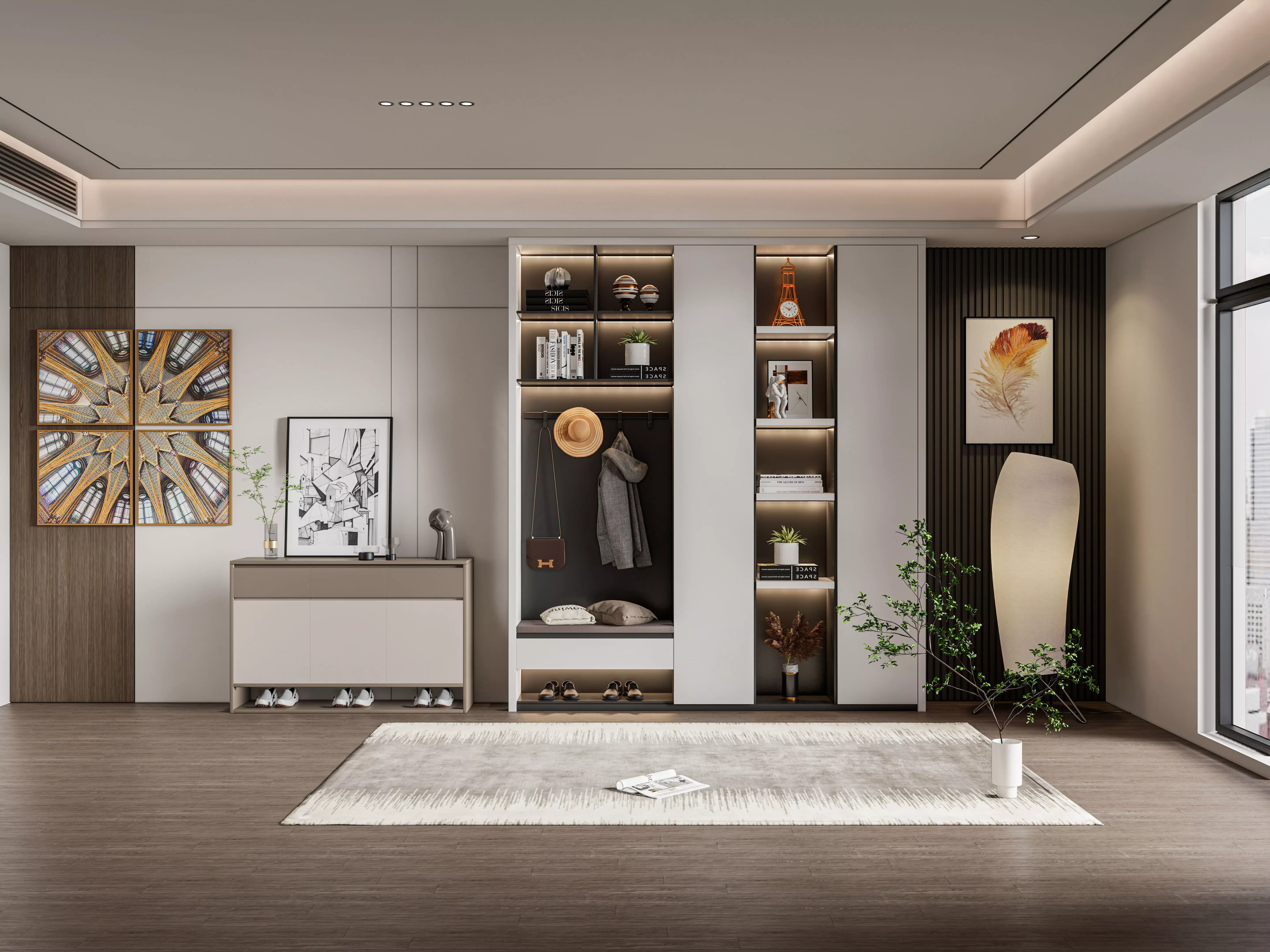 Entryway hallway entrance hall corridor furniture 2 3D model_0